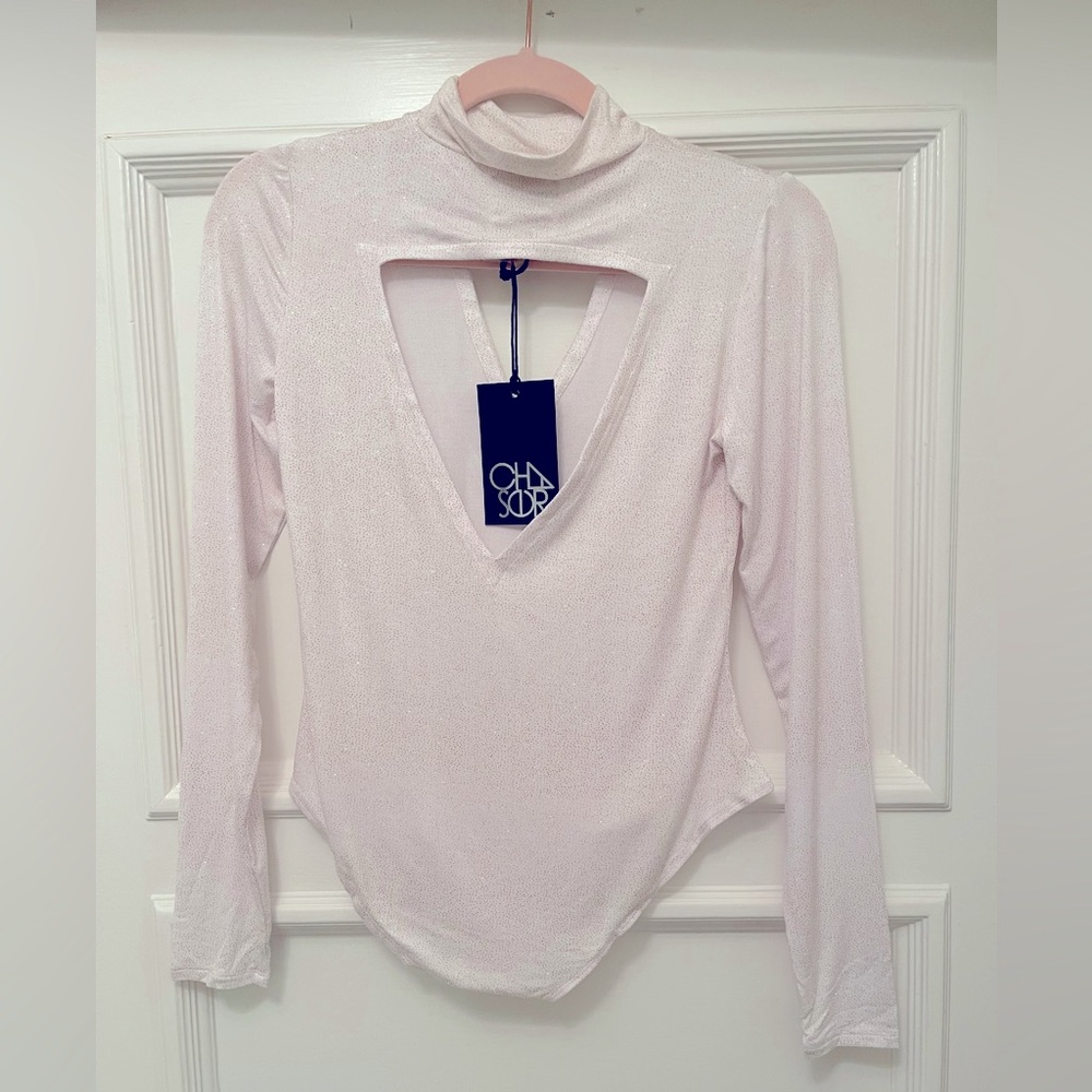 Chaser Glitter Mock Neck Body Suit Size: M - Picture 4 of 4